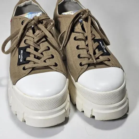 Palladium Revolt LO TX Olive Womens Size 8.5 - 40 Casual Platform Boot - Picture 3 of 10